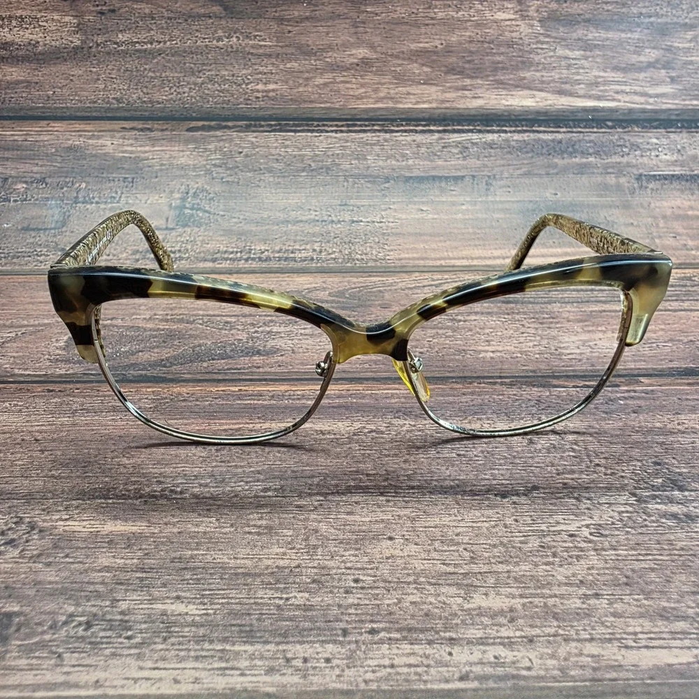Kate Spade Shira/S 0ESP Y6 Tortoise Gold Glitter Cat Eye Eyeglasses 55-16-135